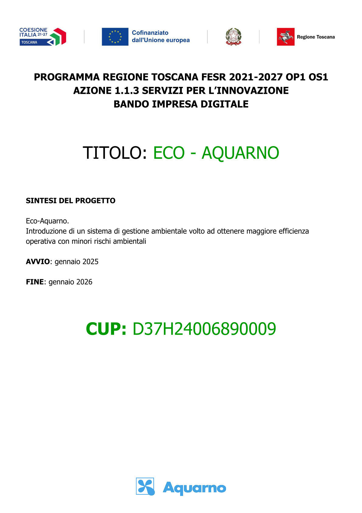 Progetto ECO-AQUARNO